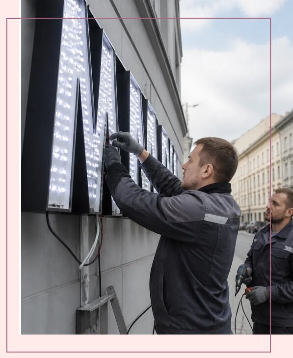 Изготовление и монтаж светодиодных LED вывесок в Ногинске