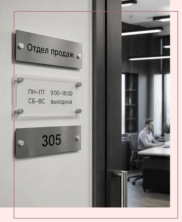 Офисные таблички на дверь в Ногинске по цене от 4964 р. | Аванза-Нгн